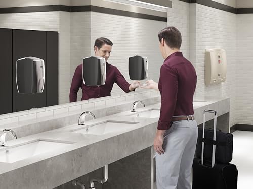 Image of Rubbermaid Commercial Products AutoFoam Hand Soap & Sanitizer Dispenser, Black /Chrome, Touchless, Wall Mount, Battery Operated, for Restrooms in Offices /Hotels /Entertainment /Schools