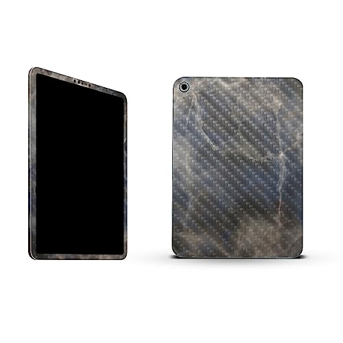 Image of MightySkins Carbon Fiber Skin Compatible with Apple iPad 10.9 inch 10th Gen (2022) Full Wrap Kit - Stormy Marble | Protective, Durable Textured Carbon Fiber Finish | Easy to Apply | Made in The USA
