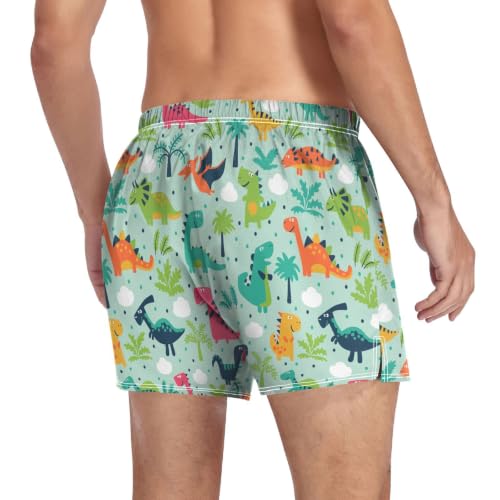 Image of Men's Boxer Shorts Cotton Loose Underwear with Button Fly