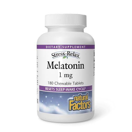 Stress-Relax Melatonin 1 mg by Natural Factors, Natural Sleep Aid,
