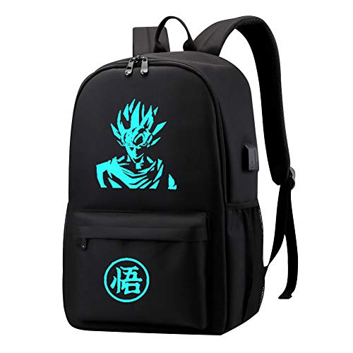 Tiyila Anime Dragon Ball Z Cosplay Mochila de Hombro Escolar con Puerto de Carga USB