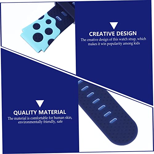 2 Pcs Kids Watch Straps Silicone Wrist Band 20mm Comfortable Easy to Wear Creative Patterns4