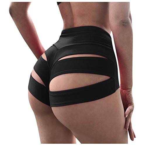 Hessimy yoga pants Booty Shorts,Women Booty Biker Shorts Seamless Butt Lifting Workout Short Leggings, Z7--black, XX-Large