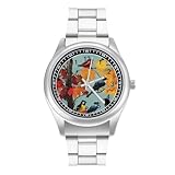 Maple Tree and Birds - Orologio da polso da uomo, analogico, al quarzo, in acciaio inox, stile casual