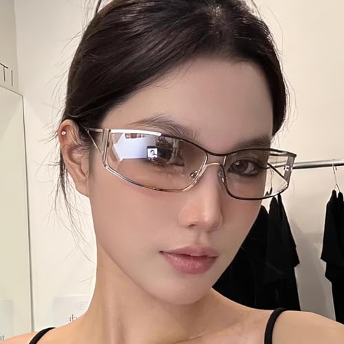 Y2K Sunglasses for Women Men, Trendy Women Sunglasses Fashion 2000S Sunglasses Eyewear Metal Frame4