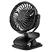 GeekerChip Clip Ventilatore con 2200mAh Batteria, Mini Ventilatore con 3 velocità Regolabili,Fan USB Ricaricabile Portabile per Passeggini/Ufficio/Casa/Viaggi(Nero)