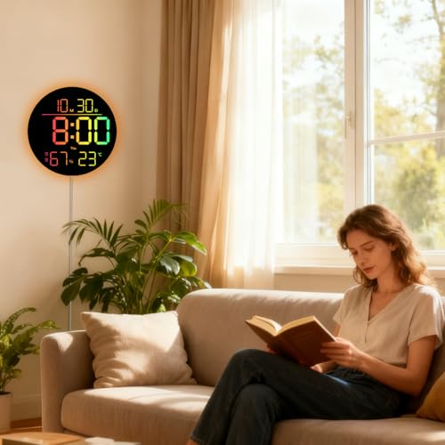 Horloge murale numérique de 25,4 cm rétroéclairée à intensité variable