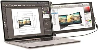 LEXIBOOK x Mobile Pixels -Trio Max 14"" Portable Monitor for Laptops - Full HD IPS 1080P - PC & Mac Compatible - USB A/Type-C - Dual Monitor Display with Rotation Work from Home - TRIOMAX