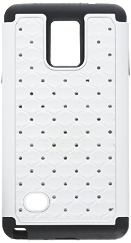 Cell-Pak Spot Dazzle Hybrid Case for Samsung Note 4 - Retail Packaging - White/Black