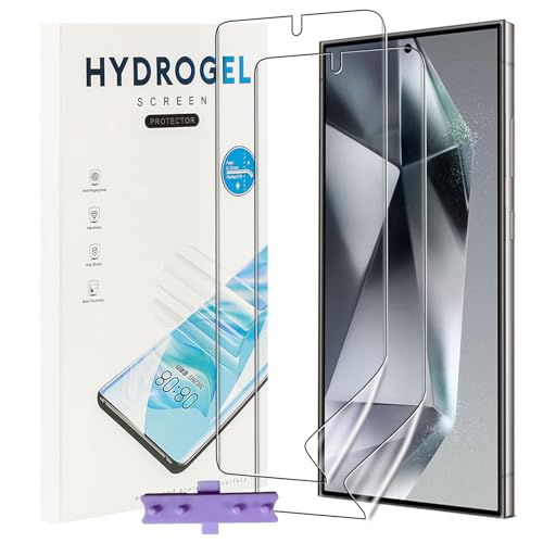 NUCNOK 2 Pack Protector de Pantalla para Samsung Galaxy S24 Ultra 5G (No Cristal Templado),Película de Hidrogel Flexible HD,Sin Burbujas,Fácil de Instalar,Compatible con Huellas Dactilares