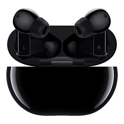 HUAWEI FreeBuds Pro ブラック - インテリジェントなノイズキャンセリングを備えたワイヤレス Bluetooth ヘッドフォン、3 マイクシステム、高速ワイヤレス充電、ブラック