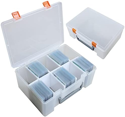 PASOL Clear Card Storage Box - 1000+ Hard Case Card Holder, Portable Card Organizer for Collectible Trading Cards and Sports Cards (Small)