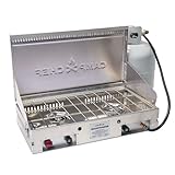 Camp Chef Mountaineer 2-Burner Camp Stove - Portable Aluminum Cooktop with 40,000 Total BTUs of Power, Wind Screen & Matchless Ignition