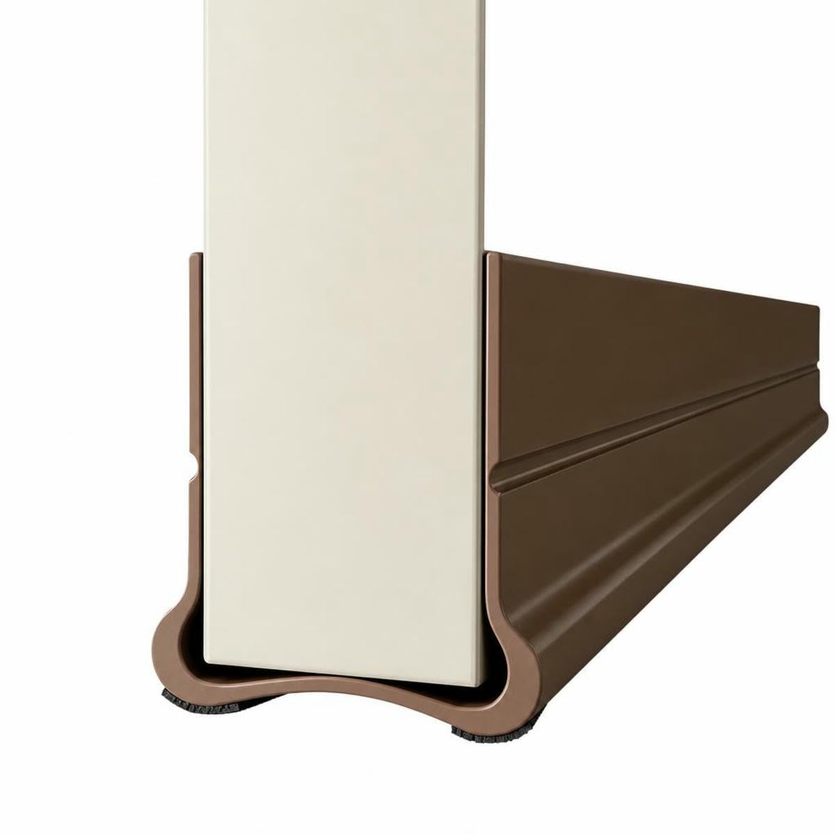 Flexible Door Bottom Sealing Strip Door Gap Soundproofing Wind and Dust Proof Weather Strip Under Door Draft Stopper Tape-Upgraded Brown