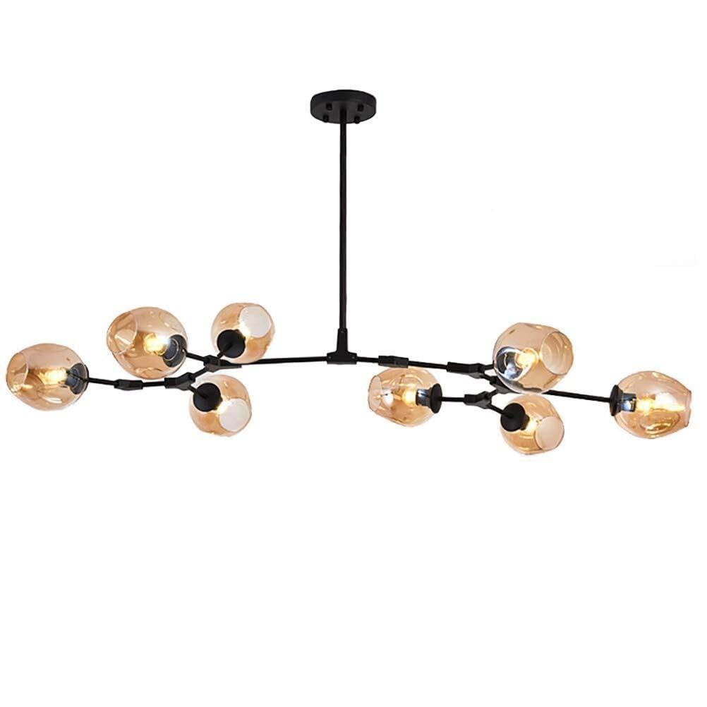 Lustre à bulle de verre orientable 360° suspension noire