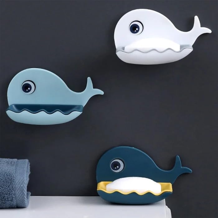 bossket Dolphin Shape Soap Holder Pack of 2 and Long Loofah Set of 2 | Combo Pack of 4 | Wall Mounted Soap Dish for Bathroom Kitchen Sink | Magic Stickers for soap Holder | Stickable on Tiles (B0DGL6JHWH) Amazon Price History, Amazon Price Tracker