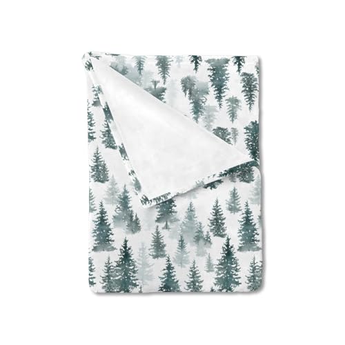 Image of HawSkgFub Pine Trees Forest Baby Blanket for Boys Gift, Winter Flannel Fleece Nursery Bed Swaddle Receiving Blankets, Soft Lightweight Newborn Toddler Infant Kids Crib Bedding 40 x 50