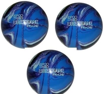 Bowlerstore Products EPCO Duckpin Bowling Balls- Urethane - Purple, Blue & Mint - (4 7/8 inch- 3lbs. 8 oz.) 3 Balls