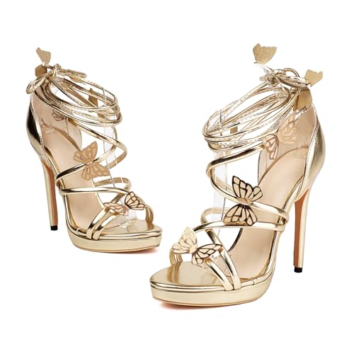 Super High Heel Shiny Butterfly Strappy Women Sandals3