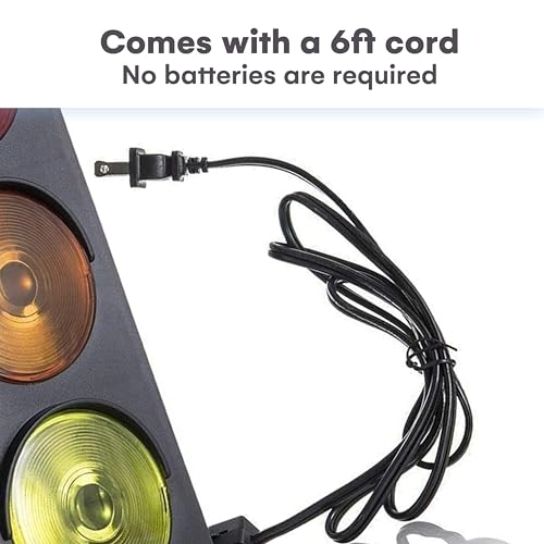 image for Kicko Traffic Light Lamp, 12.25 inch - Simulates Traffic Stop Light - 