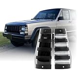 USR 84-96 XJ SUV Corner Side Marker Light – Front Parking Lamps (Left + Right) Pair - Compatible with 1984-1996 Jeep Cherokee/Comanche and 84-85 Wagoneer Limited All Models (SMOKE LENS w/WHITE LED)