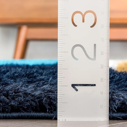 Image of SAGON Anti-Skid Shaggy Carpet Rug for Home | Ultra-Soft Plush Floor Mat for Living Room & Bedroom | Non-Slip, High-Density, Cozy Luxury Decor| 2 x 5 Feet Turquoise Half