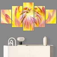 SIGNWIN 5 Panel Canvas Wall Art Bright Flowers for Home Decorations Ready to Hang - 60