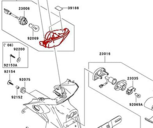 Image of MZS Motorcycle Tail Light LED Integrated for EX250 EX 250 2008-2012