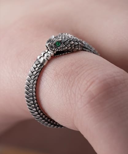 COPPERTIST.WU Ouroboros Ring 925 Sterling Silver Snake Rings Zirconia Serpent Gothic Jewelry Retro Animal Fashion Personality Gift for Women Men2
