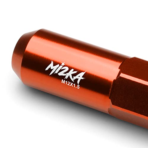 Image of Orange 20 PCS M12x1.5 Lug Nuts 60mm Extended Tuner Aluminum Wheels Rims Cap WN02