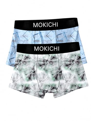 Image of Men's Printed Trunks, Pack of 2 | Abstract Geometric Design | Stretchable Elastic Waistband | Comfortable Regular Fit Underwear