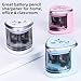 tenwin Electric Pencil Sharpener for Colored Pencils, Battery Operated Pencil Sharpeners for No.2 and 6-12mm Pencils, Dual Hole for Office School Artists Adults Kids Use（Silver）