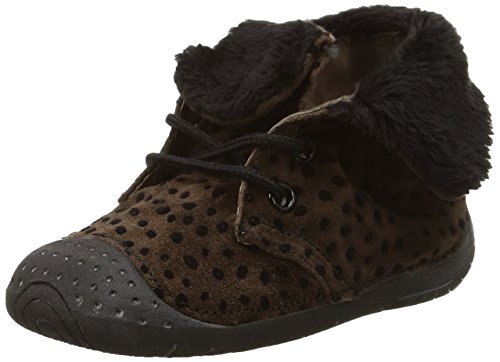 Babybotte Zouk1, Chaussures Bébé quatre pattes (1-10 mois) bébé garçon - Marron (025 Marron À Pois Noir), 17 EU - 1 UK