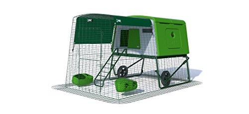 Omlet Nouveau poulailler Eglu Cube avec enclos de 2 m et Roues - Vert