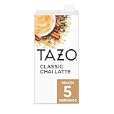 TAZO Classic Chai Latte, Black Tea Concentrate, Easy-to-Serve Caffeinated Chai Tea for Everyday Lattes, Mocktails and Hot or Iced, 32 oz Carton