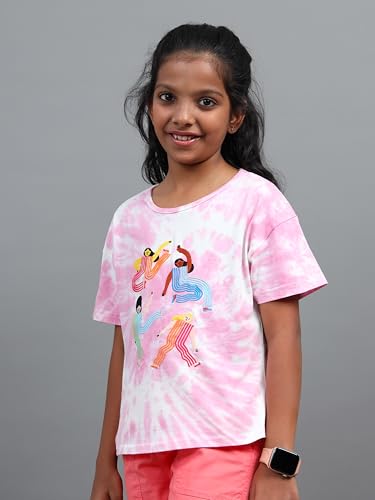 Image of Under Fourteen Only Girls Cotton Tops Collection - Round Neck, Crop Top, Full & Half Sleeve, Drop Shoulder, Ruffle Sleeve, Graphic Printed, Embroidered & Slub Knit Styles