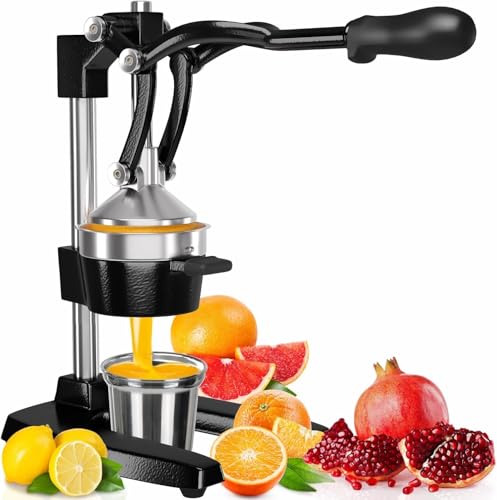Cast Iron Citrus Juicer Commercial Grade Manual Hand Press Heavy-Duty Countertop Squeezer for Fresh Fruit Juice