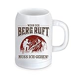 Hochwertiger 500 ml Bierkrug mit glatter weißer Oberfläche. Hervorragend gerade und gleichmäßige Oberfläche - Motiv- und Textdruck von höchster Qualität