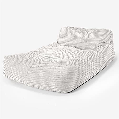 Lounge Pug, Schlafsofa Sitzsack, Chaiseloungue, Cord Creme – Bild 3