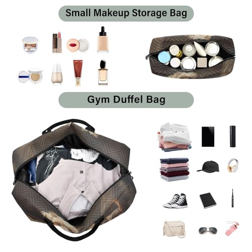 Large Travel Duffel Bag, 1712552704684_ Sports Tote Gym Bag, Shoulder Weekender Overnight Bag for Women Men, Carry On Luggage with Toiletry Bags4