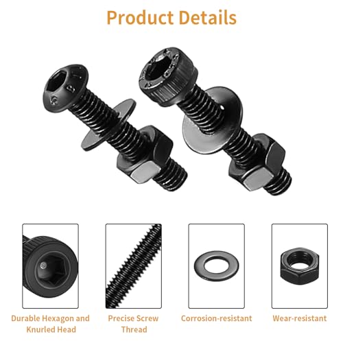 930 Pcs M3 Bolts and Nuts Set including Washers, Hex Socket Head Cap Screws Bolt Set & Hex Socket Button Head Cap Screw - Image 3