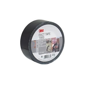 3M 1900S50 Value Duct Tape, 50 mm x 50 m, Black