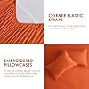 JSD Burnt Orange Twin Sheet Set with Side Pocket Corner Straps, 3 Piece Soft Kids Microfiber Bed Sheets Extra Deep Pocket #5