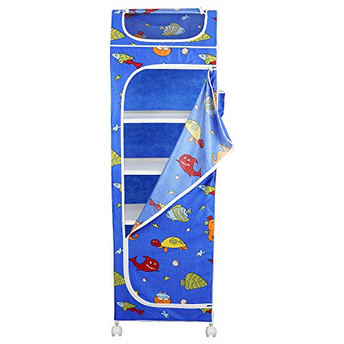 Image of Little One's | 6 Plastic Shelves Foldable Baby Storage Box (Made in India), ISI Certified, Unbreakable Material, (Plastic Structure) | Aquatic Blue | HP6 /FB