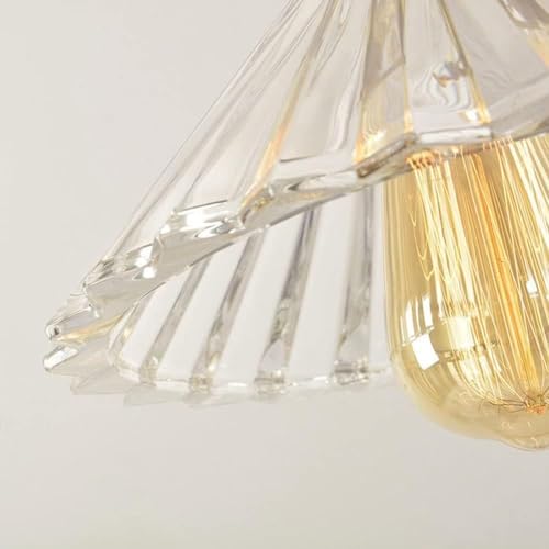 Suspension réglable en nickel brossé avec globe de verre transparent