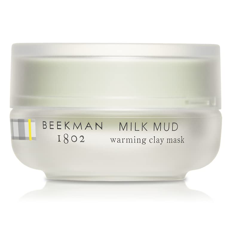 Beekman 1802 - Goat Milk Mud Warming Clay Face Mask - Volcanic Clay Mask Pore Minimizer & Exfoliant for Face with Natural Jojoba Beads for Clearer Skin - Helps Control Oily Skin - 0.52 oz