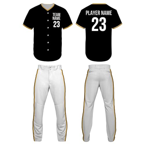 Uniforme personalizado de béisbol SGS Custom League, camiseta de manga corta y sin mangas unisex con nombre y número miniatura 1