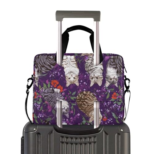 Funda para portátil 15.6 pulgadas con asa y correa morada miniatura 4