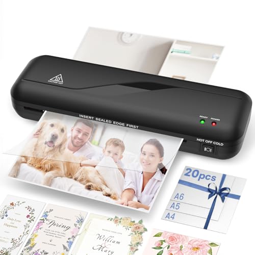 VidaTeco A4 Thermal Laminator Machine Hot & Cold with 20 Pouches
