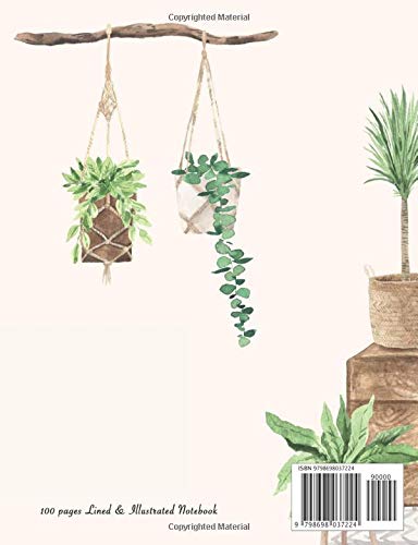 Notebook: 100 paged lined and indoor plant lovers illustrated notebook - Image 2